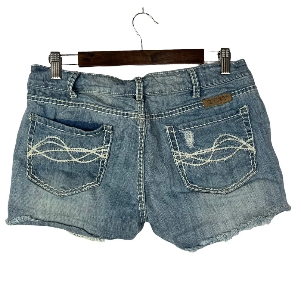 Cowgirl Tuff Light Wash Lace Detail Denim Short Shorts‎ 29